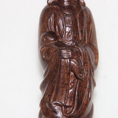 越南天然沉香木雕蓮花如意觀音擺件 匠心工藝，禪意之美